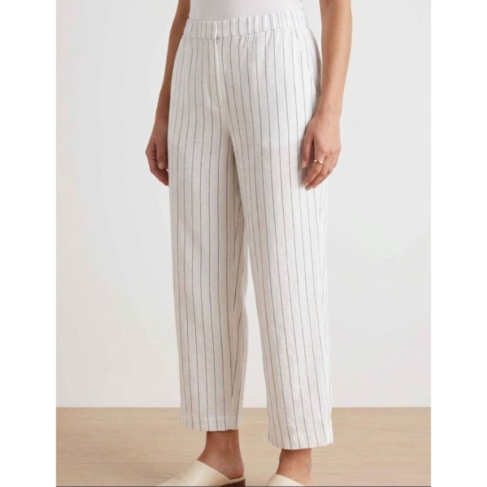 Forever 21 Linen Blend Stripe Pull On Pants Women's Size XL